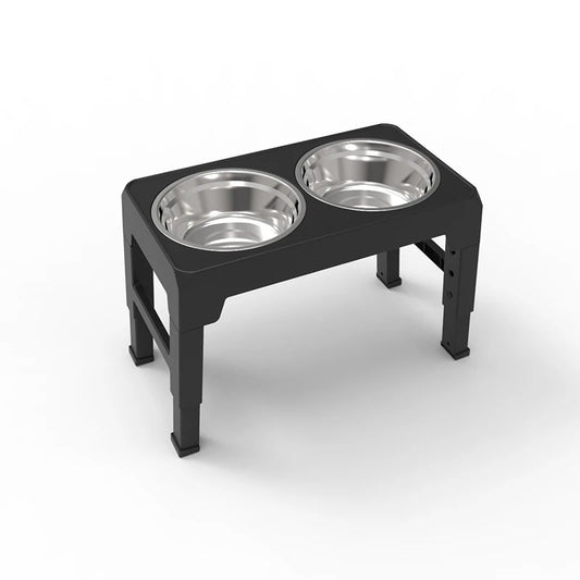Gamelle Évolutive pour Chiens – Support Surélevé Réglable avec 2 Bols en Inox, Confort et Hygiène Assurés