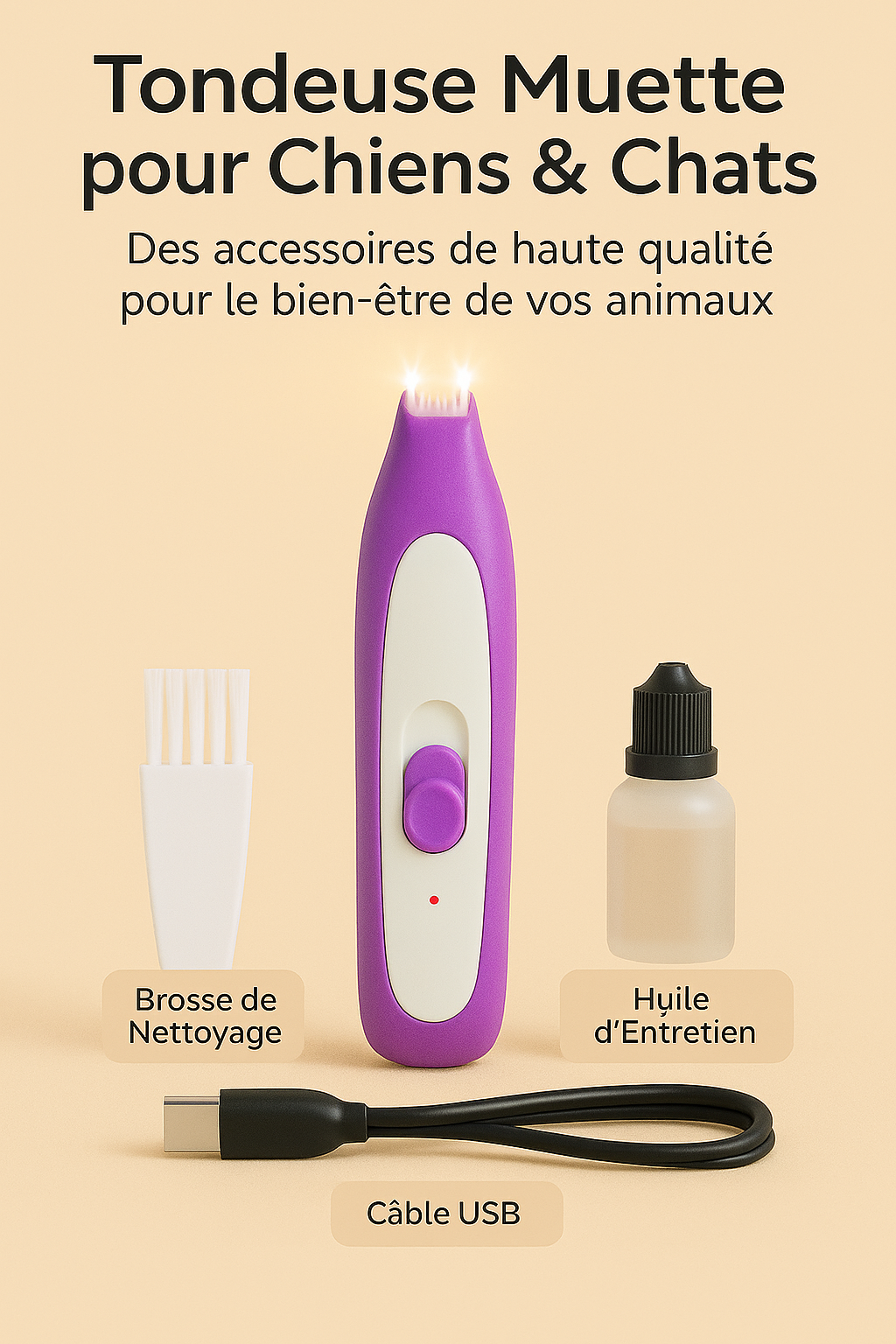 Tondeuse Muette pour Chiens & Chats – Parfaite pour les Zones Sensibles