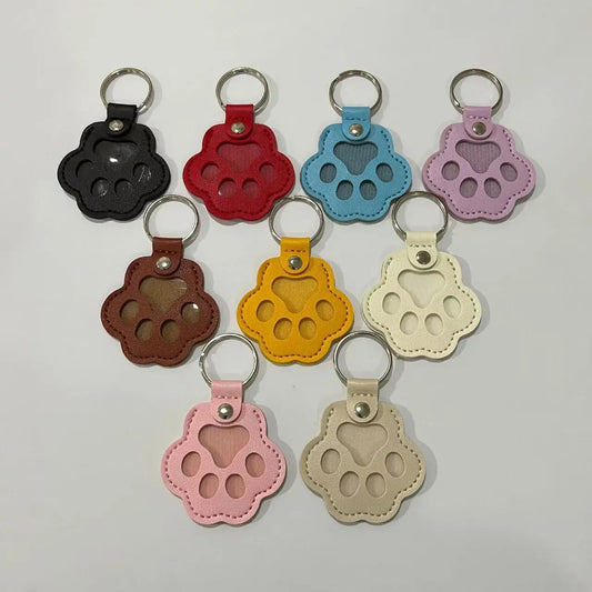 Porte-clés Souvenir Animalier – Médaillon en Cuir pour Fourrure (Chien & Chat)