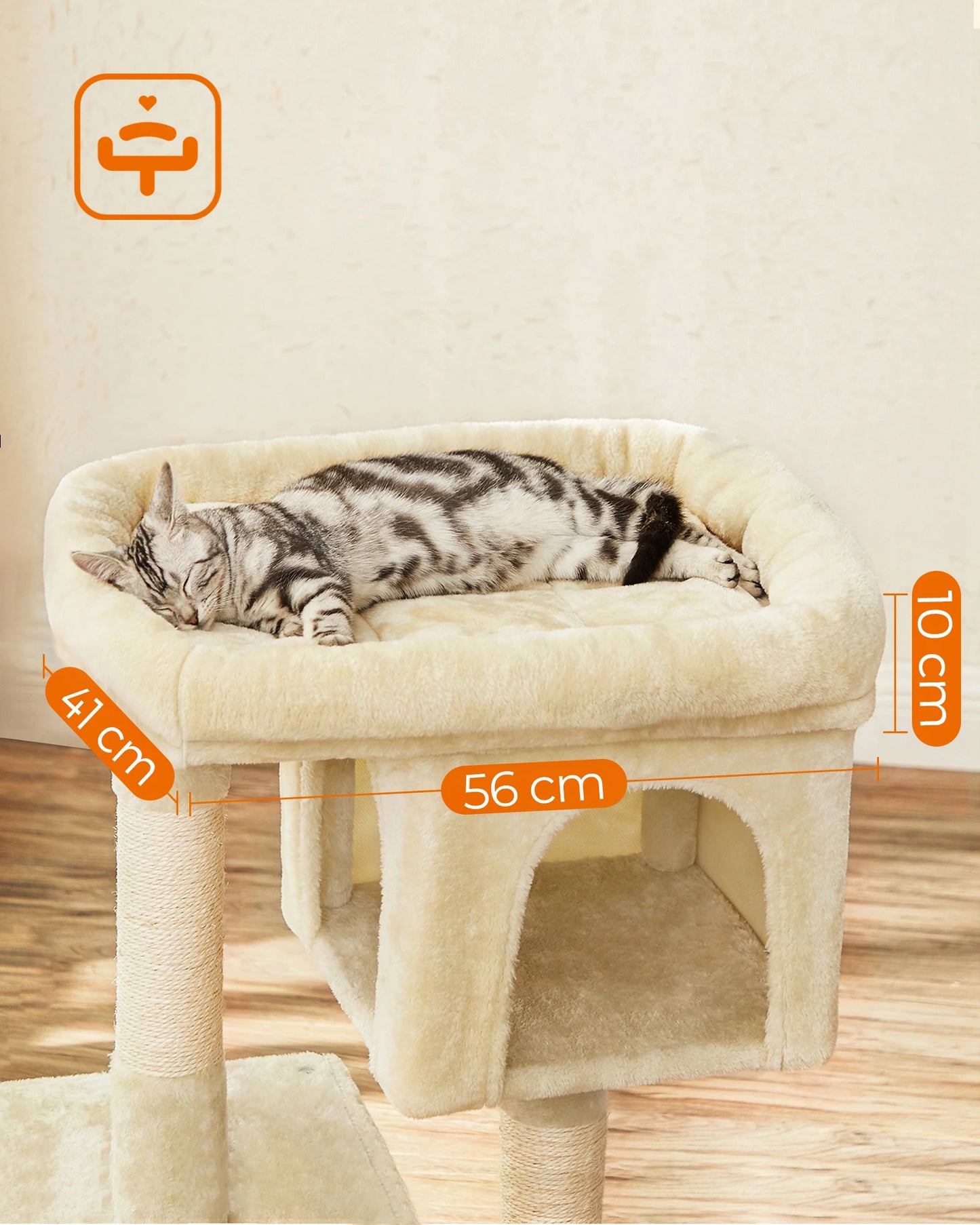 Arbre à Chat Griffoir 2 Niches et Perchoir Ultra Douillet pour Chats