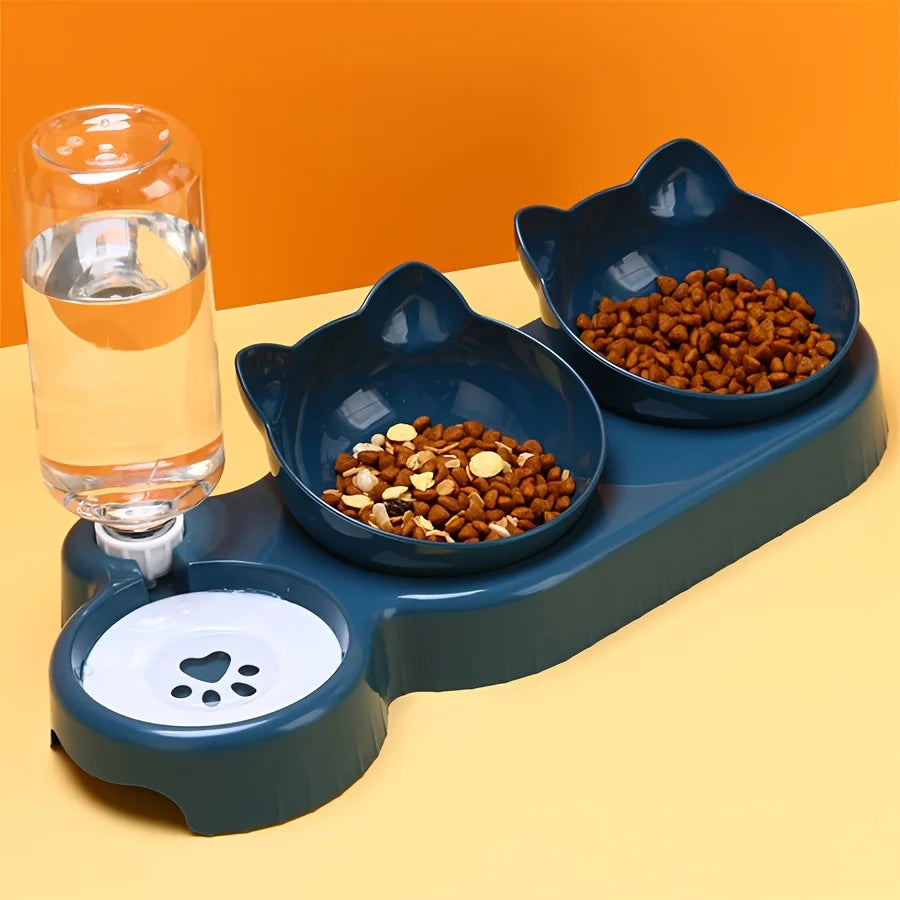 Gamelles Inclinées 3-en-1 avec Distributeur d’Eau Automatique