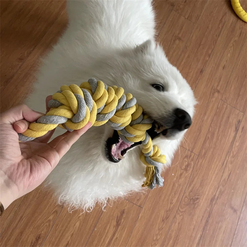 Jouet en Corde Jaune Résistant pour Grands Chiens
