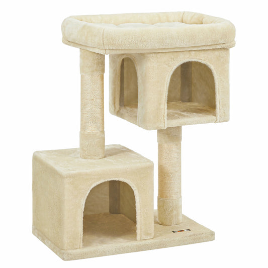 Arbre à Chat Griffoir 2 Niches et Perchoir Ultra Douillet pour Chats