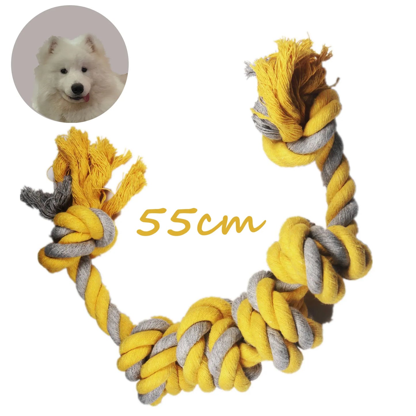 Jouet en Corde Jaune Résistant pour Grands Chiens
