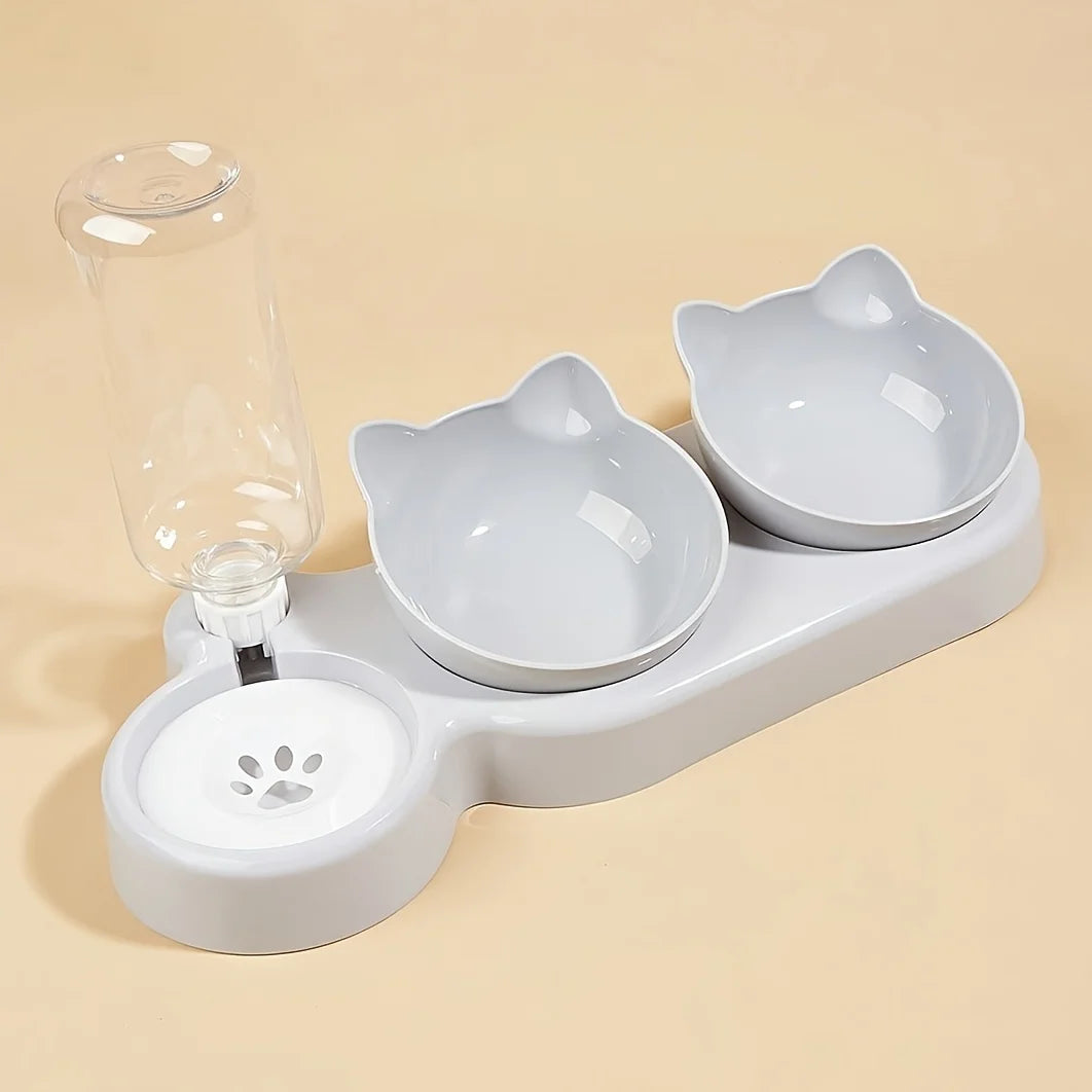 Gamelles Inclinées 3-en-1 avec Distributeur d’Eau Automatique