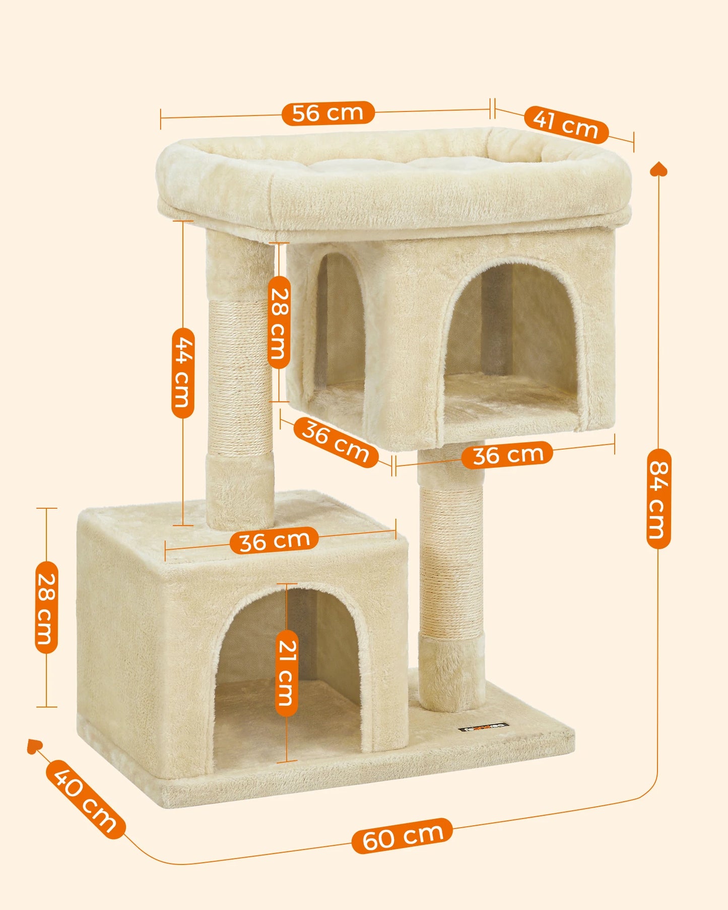 Arbre à Chat Griffoir 2 Niches et Perchoir Ultra Douillet pour Chats