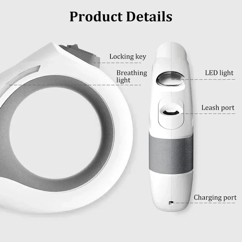 Laisse Rétractable Lumineuse Led 3m