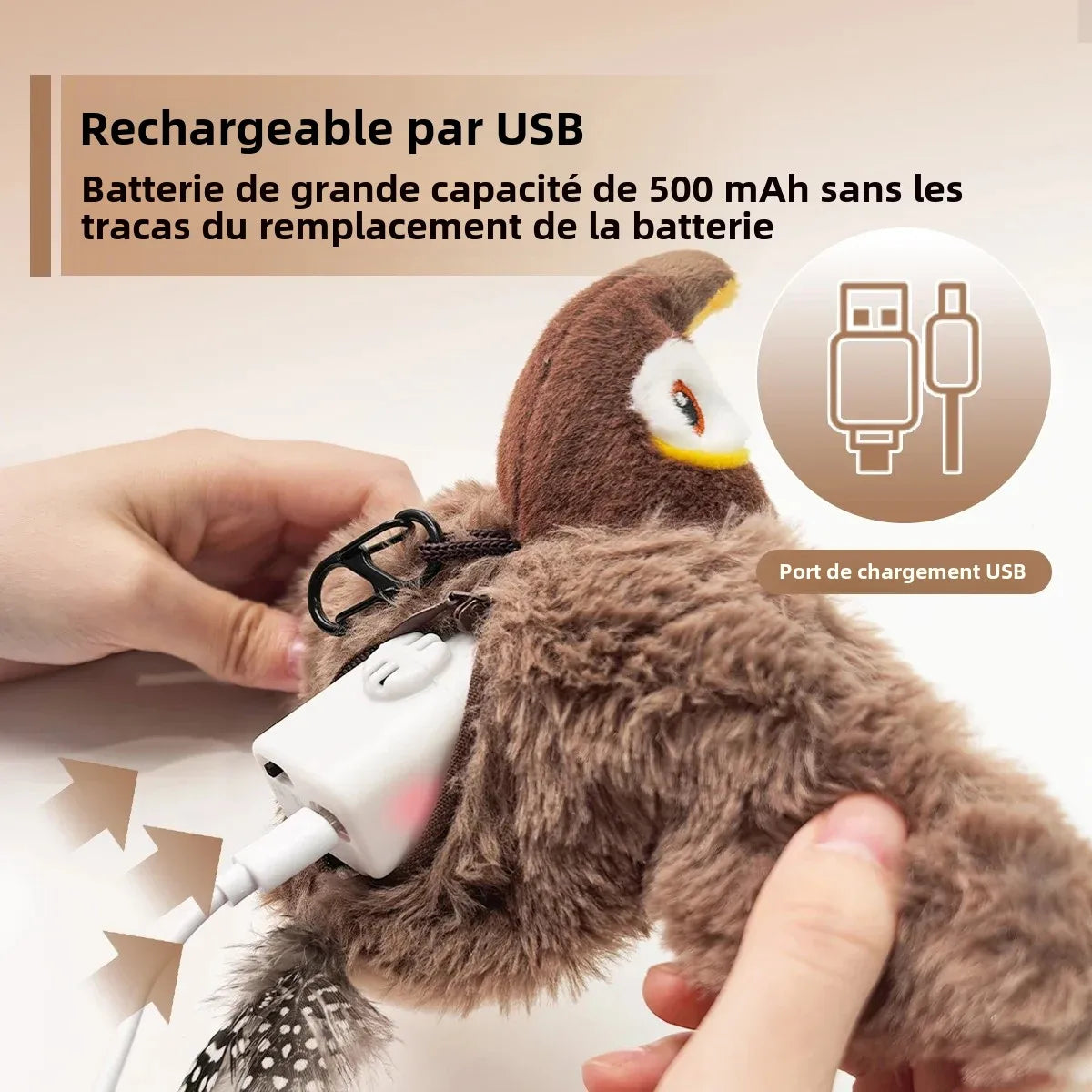 Oiseau en Peluche pour Chat
