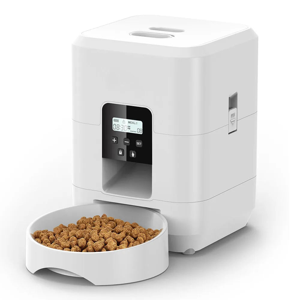 Distributeur Automatique Intelligent de Croquettes – Portions Programmées pour Chats & Chiens, Anti-Glouton et Gain de Temps !