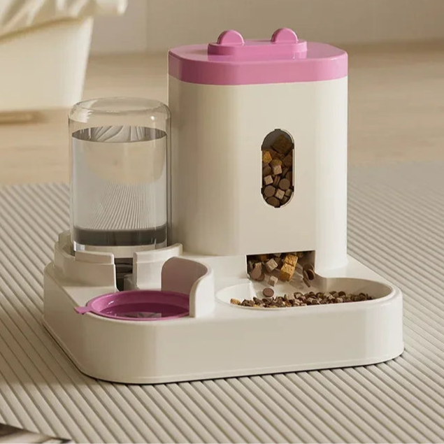 Distributeur Automatique de Nourriture & Fontaine à Eau pour Chats & Chiens