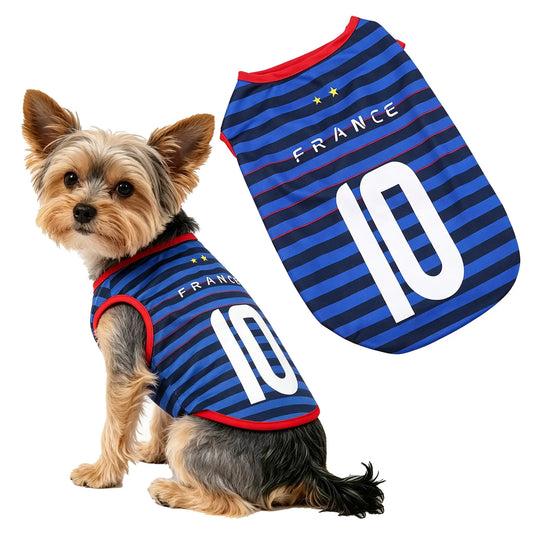 Tenue Football Équipe de France pour Chien – Prêt pour la Coupe du Monde !