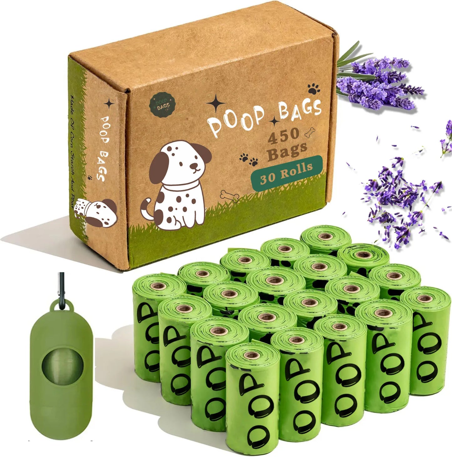 Ramasse en paix – Sacs à Crottes Biodégradables, Parfum Lavande, Ultra-Résistants