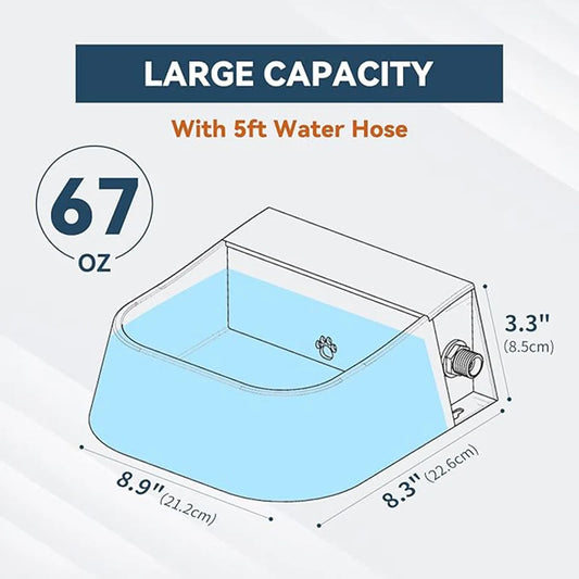 Fontaine Auto 2 L pour Animaux – Raccordable 1,5 m pour Chiens, Chats, Poules et Lapins