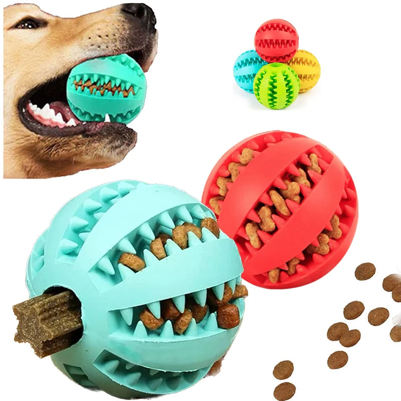 Jouet pour Chien 2 en 1 – Balle à Mâcher en Silicone avec Friandises Nettoie les Dents