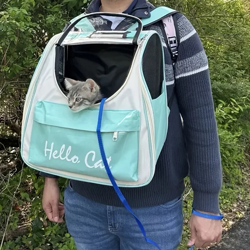 Sac à Dos Pliable pour Chats Grande Capacité Aéré & Confortable
