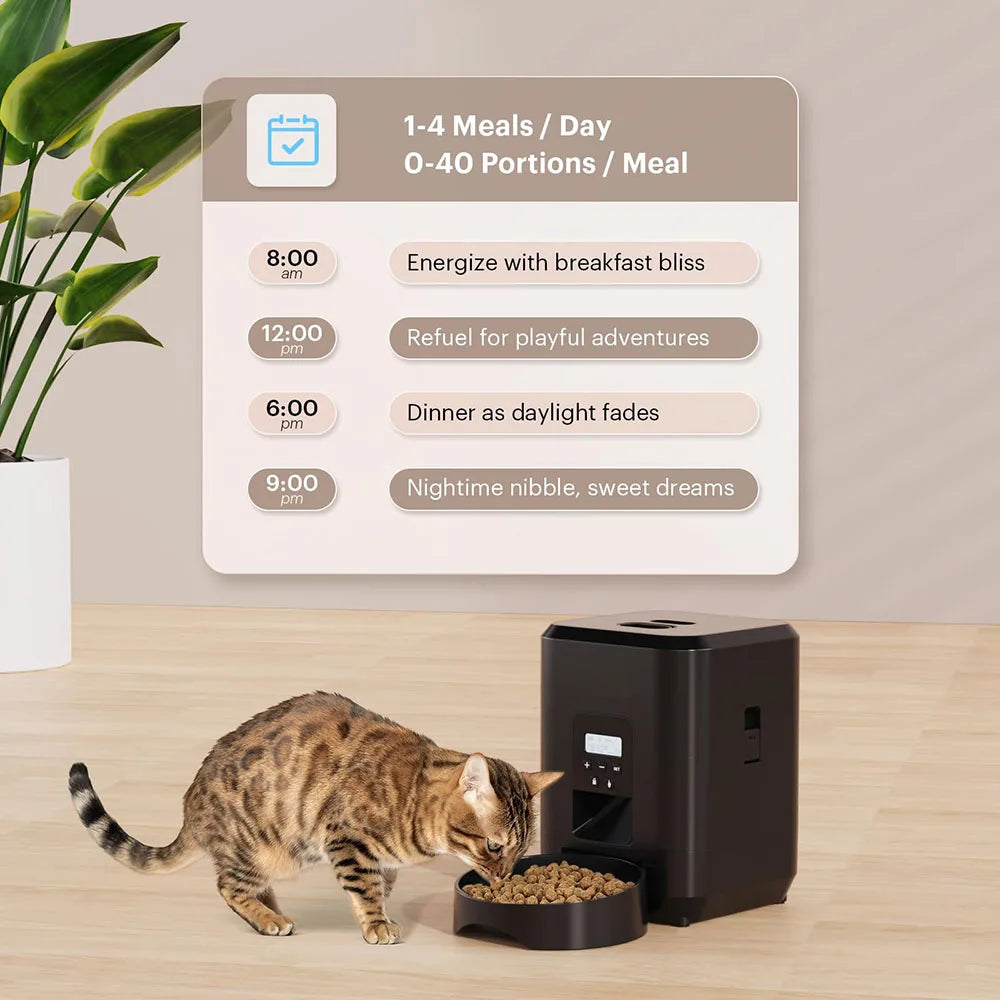 Distributeur Automatique Intelligent de Croquettes – Portions Programmées pour Chats & Chiens, Anti-Glouton et Gain de Temps !