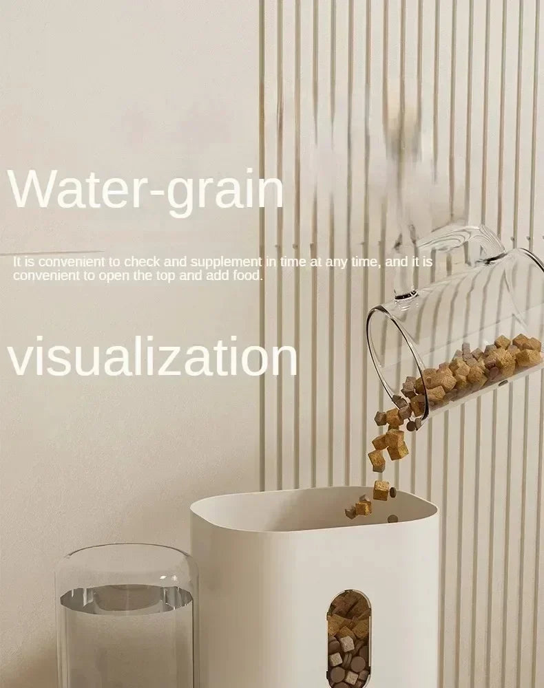 Distributeur Automatique de Nourriture & Fontaine à Eau pour Chats & Chiens