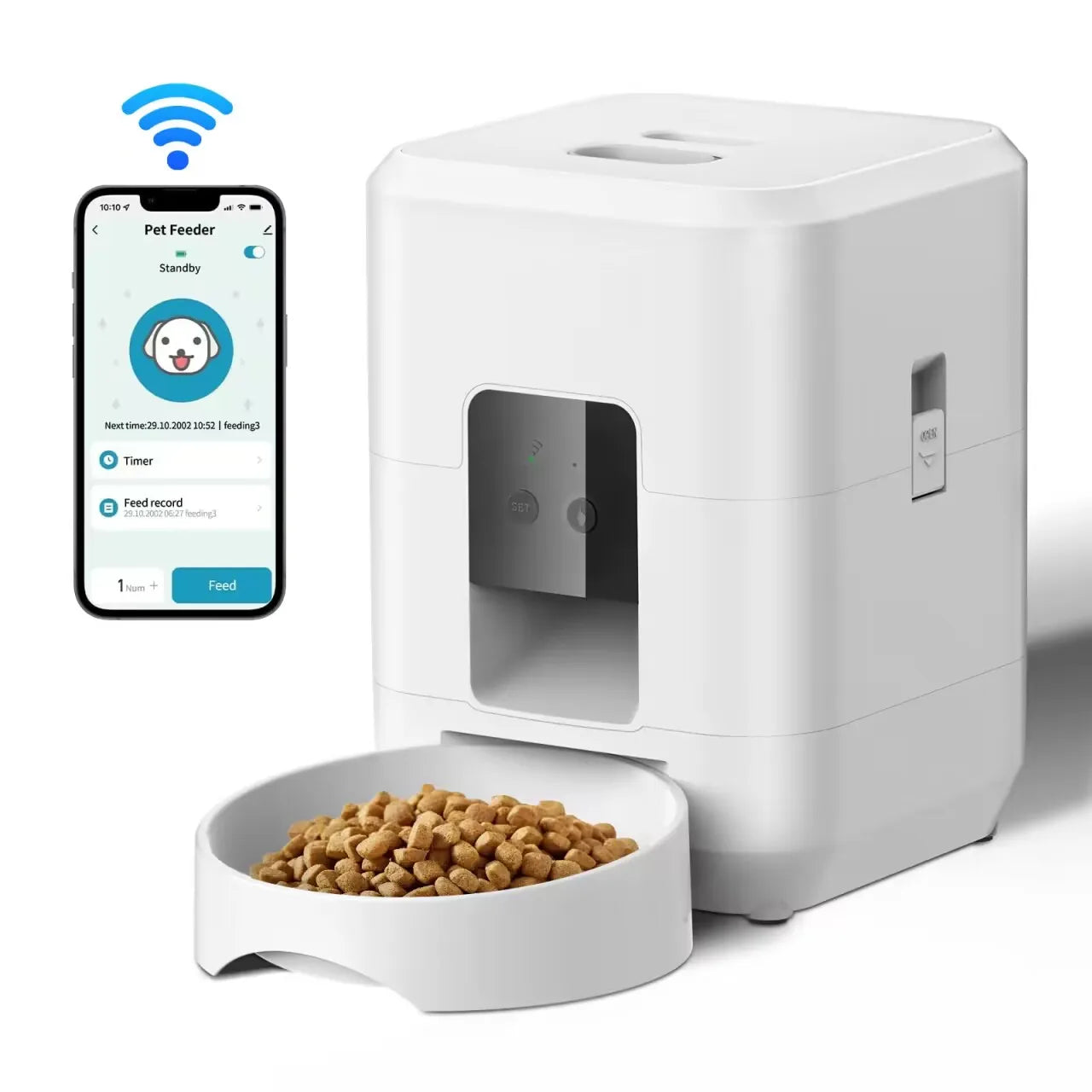 Distributeur Automatique Intelligent de Croquettes – Portions Programmées pour Chats & Chiens, Anti-Glouton et Gain de Temps !