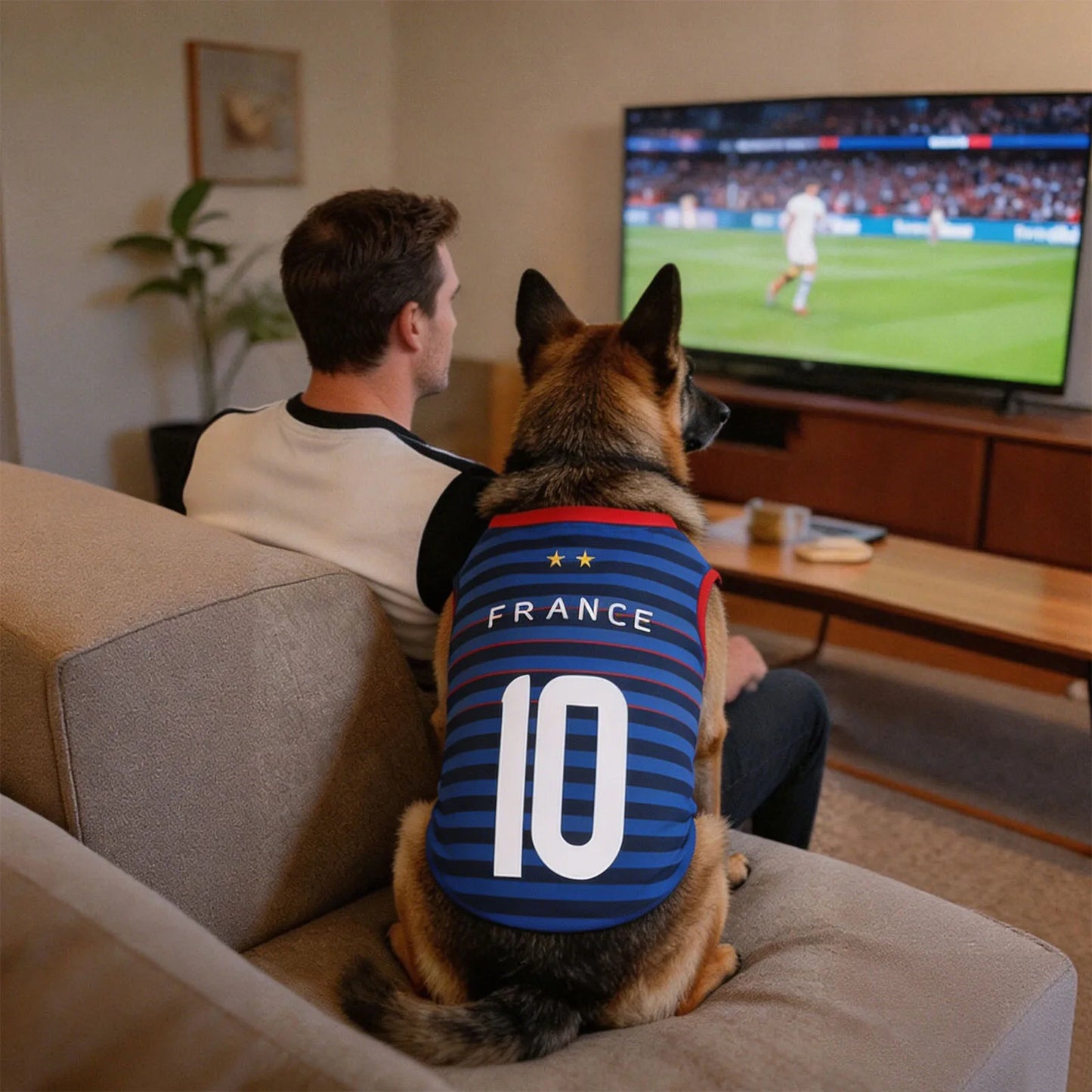 Tenue Football Équipe de France pour Chien – Prêt pour la Coupe du Monde !
