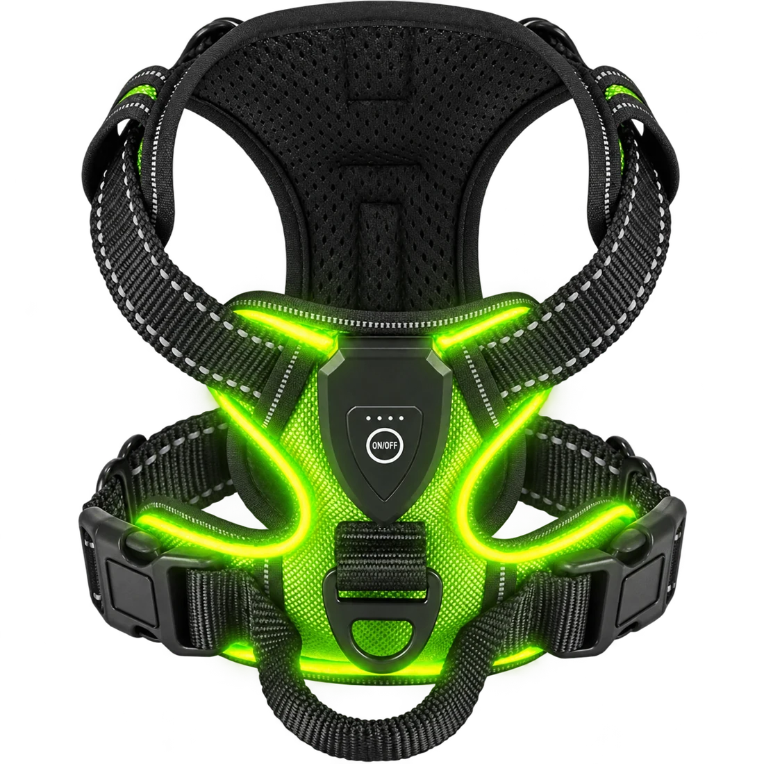 Harnais pour Chien Led — Vert / S