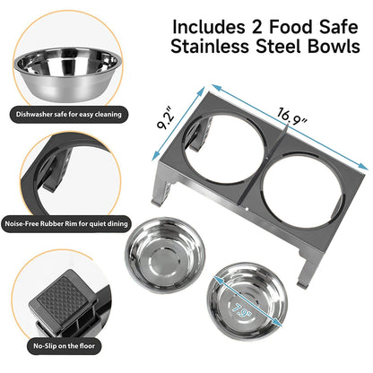 Gamelles Inox 3-en-1 Réglables & Élevables