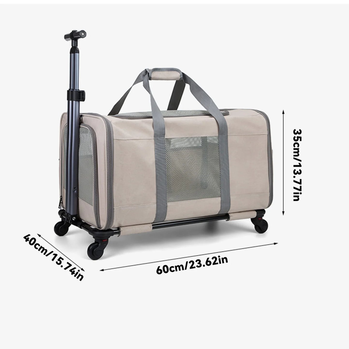 Sac de Transport à Roulettes pour Animaux Pliable