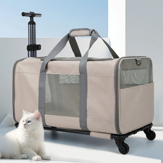 Sac de Transport à Roulettes pour Animaux Pliable