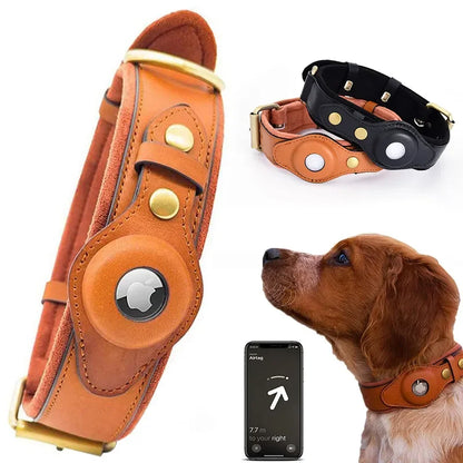 Collier cuir Anti-Perte pour Chien - Sécurité Plein Air & Balades