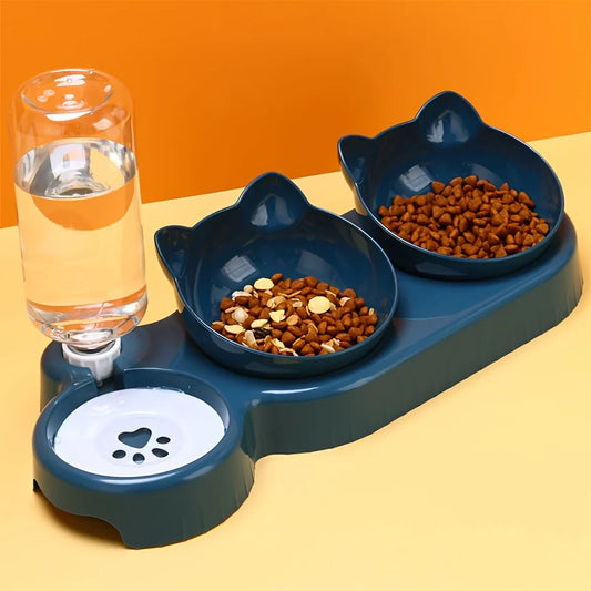 Gamelles Inclinées 3-en-1 avec Distributeur d’Eau Automatique