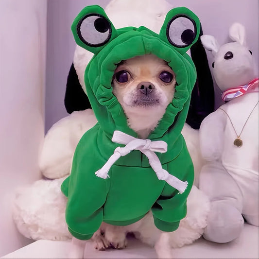 Sweat Polaire Grenouille & Bouledogue Français – Mignon & Chaud pour Chiens est Chats
