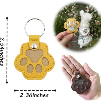 Porte-clés Souvenir Animalier – Médaillon en Cuir pour Fourrure (Chien & Chat)