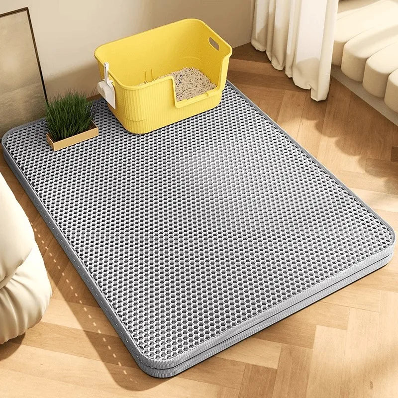 Tapis de Litière XXL Double Couche – Imperméable & "Piège à Sable"