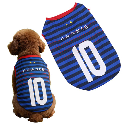 Tenue Football Équipe de France pour Chien – Prêt pour la Coupe du Monde !