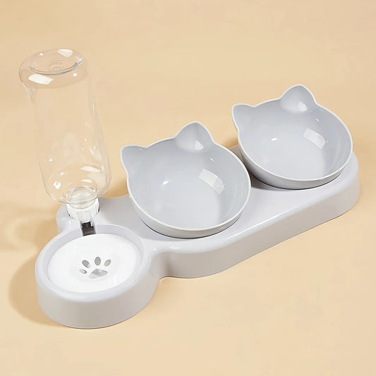 Gamelles Inclinées 3-en-1 avec Distributeur d’Eau Automatique