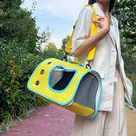 Sac de Transport Pliable et Respirant – Le Compagnon Idéal pour Vos Sorties avec Petits Chiens et Chats !