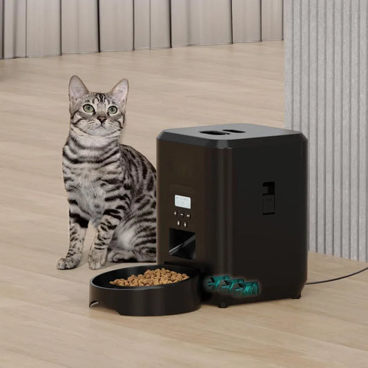 Distributeur Automatique Intelligent de Croquettes – Portions Programmées pour Chats & Chiens, Anti-Glouton et Gain de Temps !