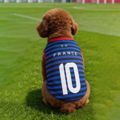 Tenue Football Équipe de France pour Chien – Prêt pour la Coupe du Monde !