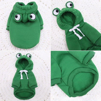 Sweat Polaire Grenouille & Bouledogue Français – Mignon & Chaud pour Chiens est Chats