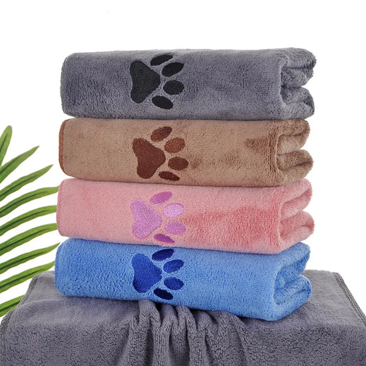 Serviette en Microfibre pour Animaux – Ultra Absorbante, Douce et Élégamment Brodée