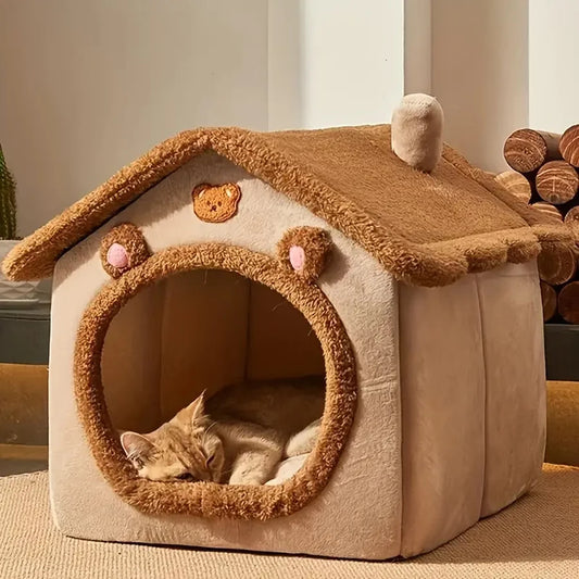 Niche pour Animaux Pliable et Amovible  Confort Douillet pour Chiots Petits Chiens et Chats