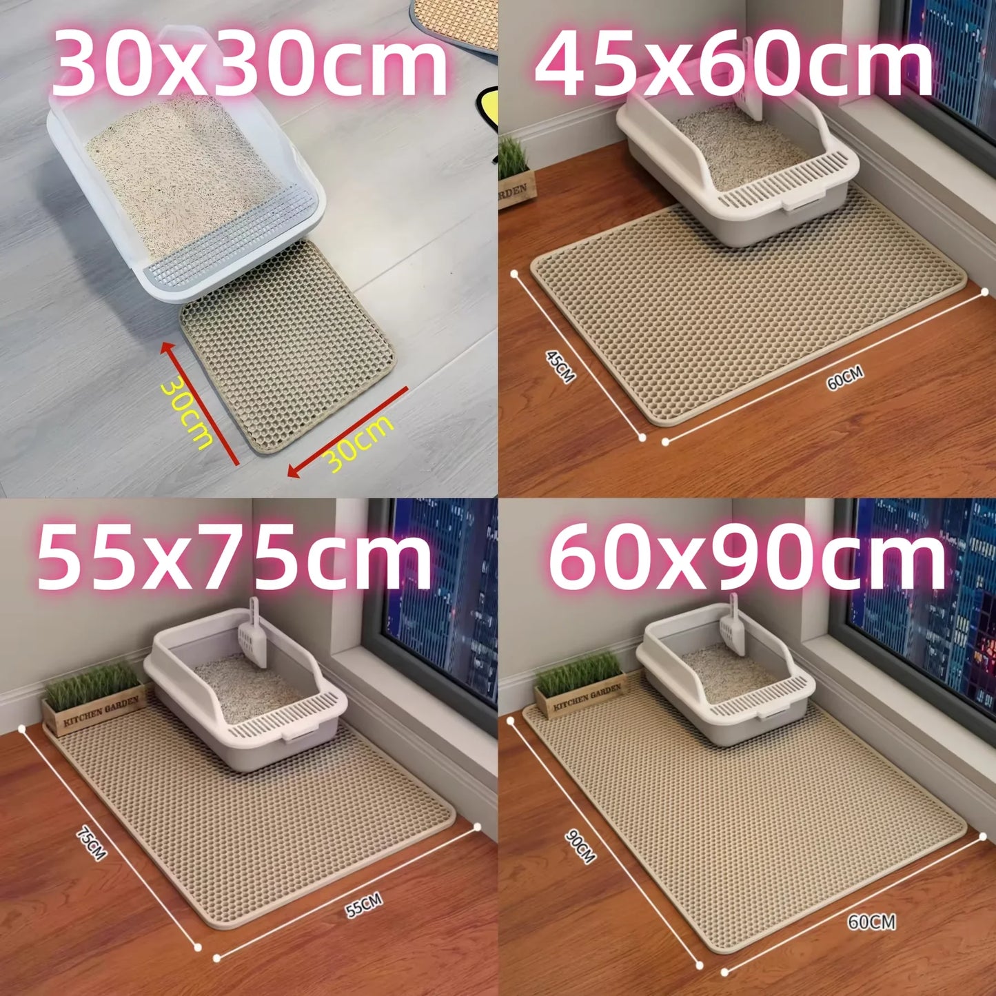 Tapis de Litière XXL Double Couche – Imperméable & "Piège à Sable"