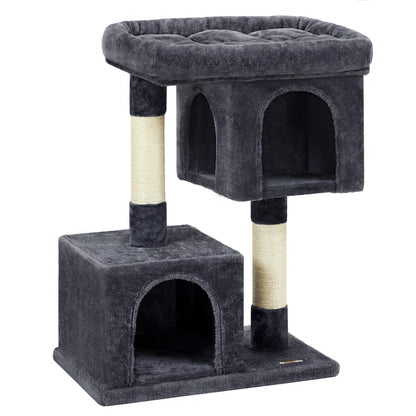 Arbre à Chat Griffoir 2 Niches et Perchoir Ultra Douillet pour Chats