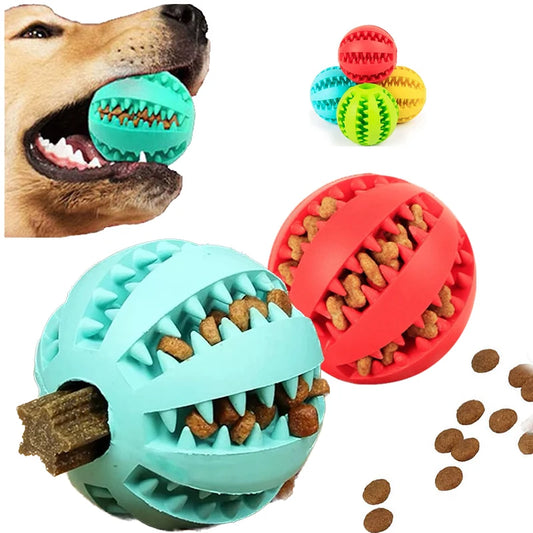 Jouet pour Chien 2 en 1 – Balle à Mâcher en Silicone avec Friandises Nettoie les Dents