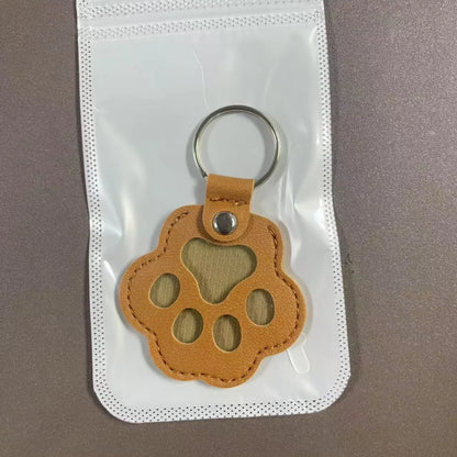 Porte-clés Souvenir Animalier – Médaillon en Cuir pour Fourrure (Chien & Chat)