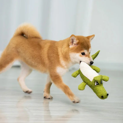 Jouet à mâcher interactif Alligator et canard  pour chiens