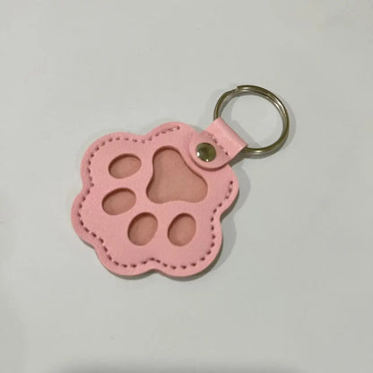 Porte-clés Souvenir Animalier – Médaillon en Cuir pour Fourrure (Chien & Chat)